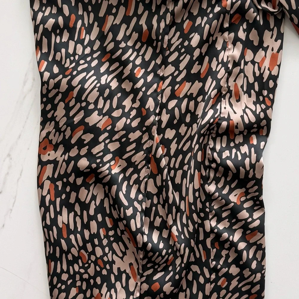 Vici Black and Brown Abstract Wrap Midi Skirt Sz S
